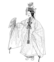 A coloring page of japanese clothing